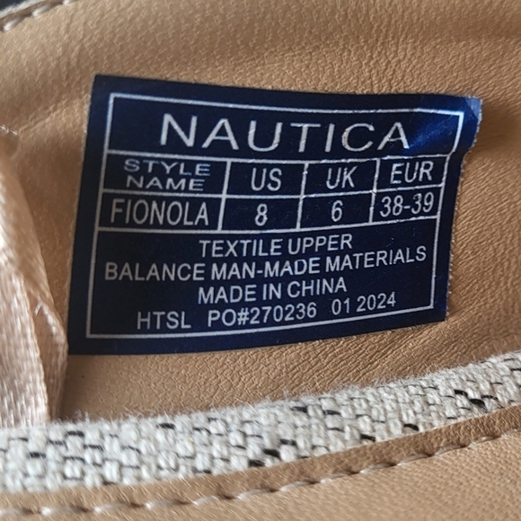 Nautica Cream & Black Preppy Fionola Bow Slip On Shoes Mules Size 8 - Picture 6 of 10